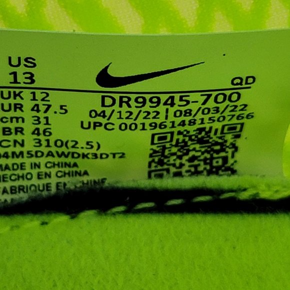 Nike Racing Zoom Mamba V Spikes Shoes Track and Field Volt Green Men’s 13 - Picture 10 of 10